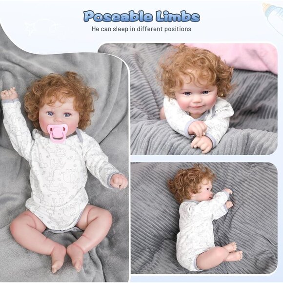 20Inch Cute Soft Viny Real Life Reborn Baby Boy Doll with Toy for 3+ Year Kids - Picture 3 of 9